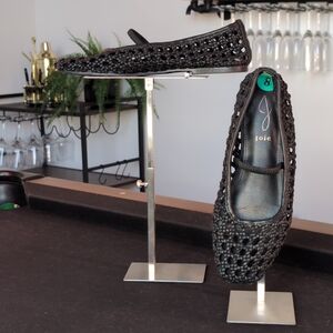 Joie Weavy Woven Black Vegan Leather Mary Jane Ballet Flats Size 8